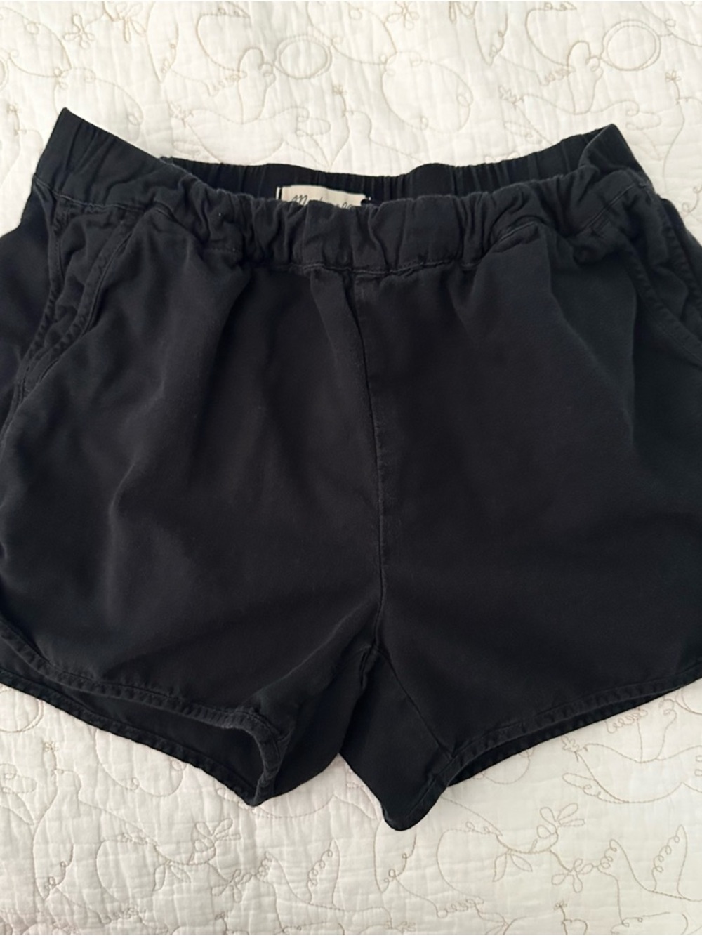 Madewell Black Elastic-Waist Athletic Shorts